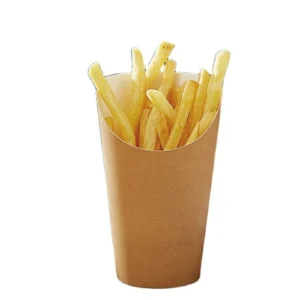 French Fries Cup Holder Brown Kraft Chip Disposable Paper Cup Snack Food Grade Chip Cup