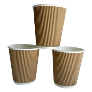 8oz Corrugated Paper Coffee Cups Embossing Mat Ripple Wall Paper Coffee Cups Fast Delivery Lids Available